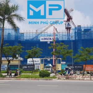 Lưới bao che công trình xây dựng 3mx50m màu xanh dương - Minh Phú Group - Hotline 0971.379.789