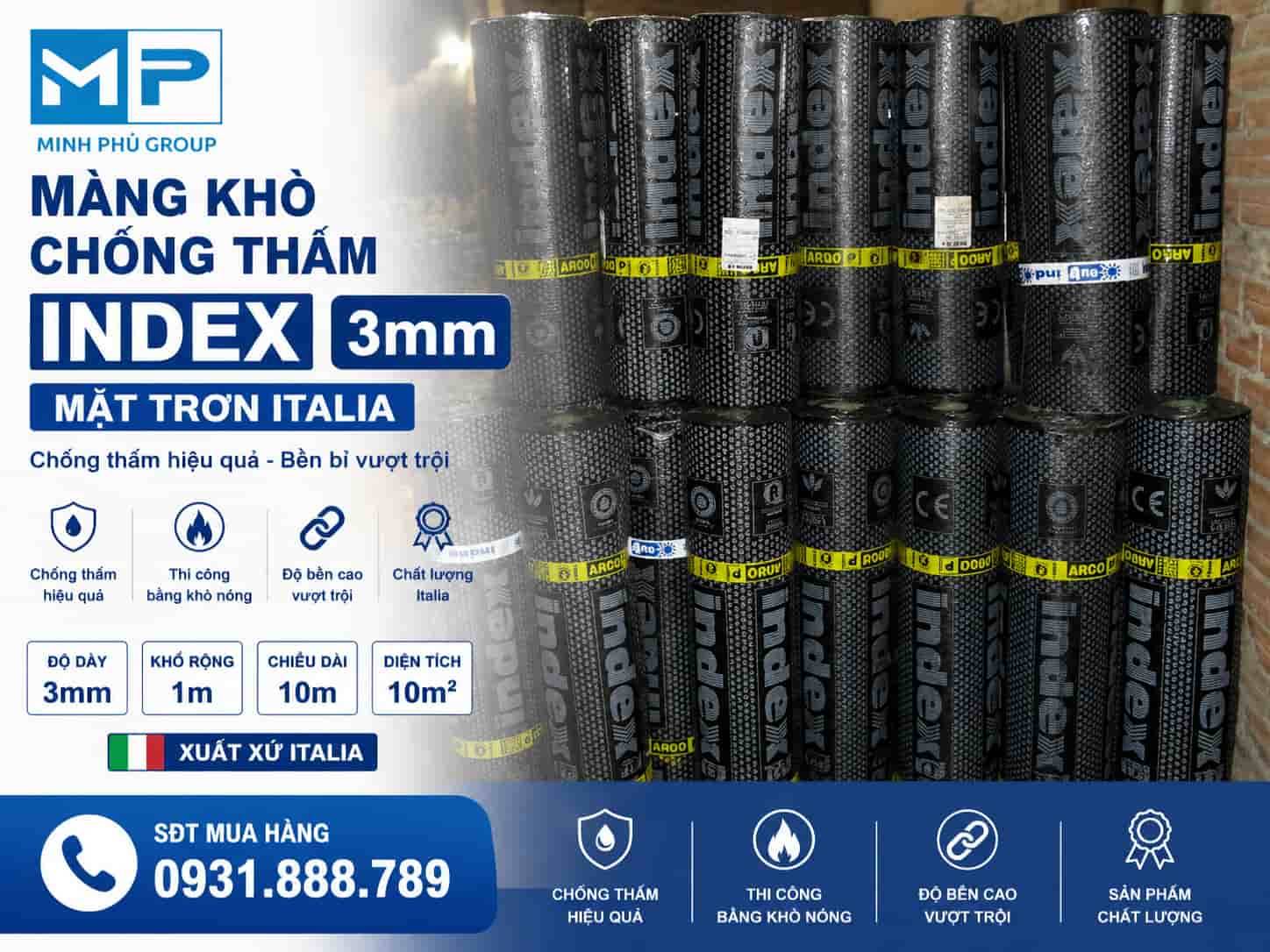 Màng Khò Chống Thấm Index 3mm Italia – Giá Tốt