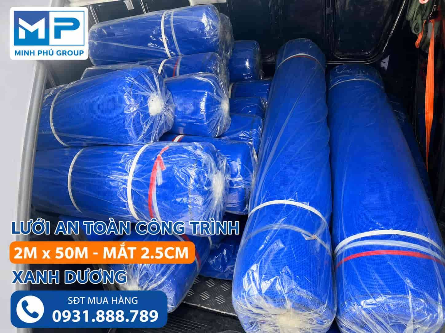 Lưới An Toàn Công Trình 2m x 50m Mắt 2.5cm Xanh Dương