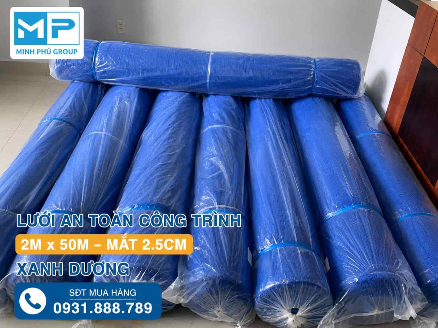 Lưới An Toàn Công Trình 2m x 50m Mắt 2.5cm Xanh Dương