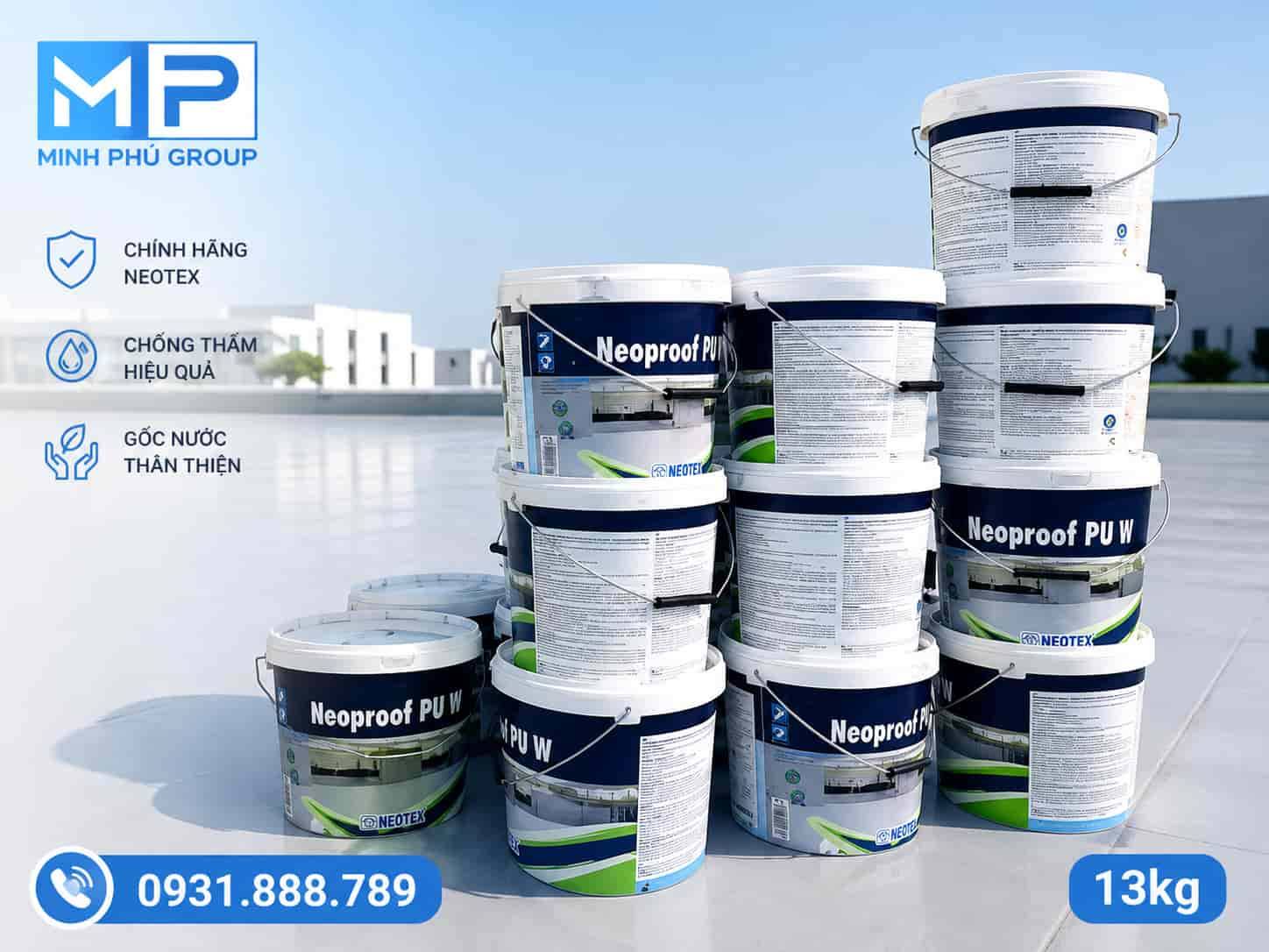 Sơn Chống Thấm Neoproof PU W Neotex Chính Hãng 13kg