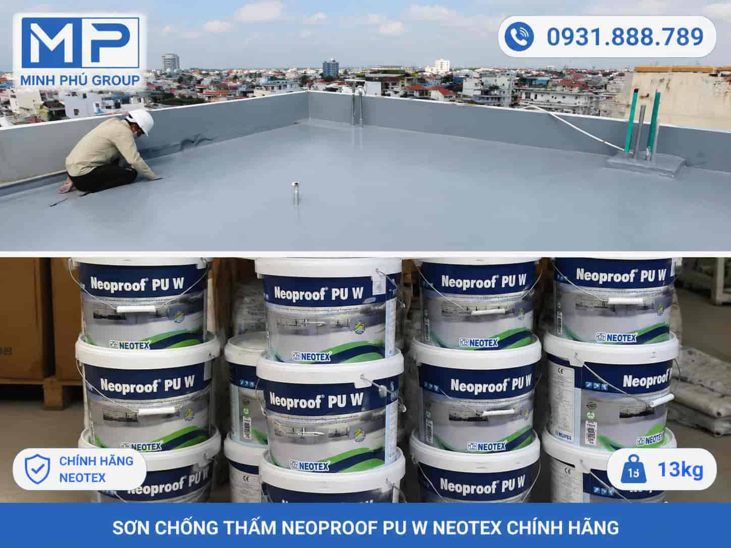 Sơn Chống Thấm Neoproof PU W Neotex Chính Hãng 13kg