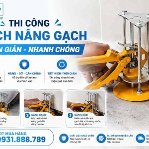 Sử dụng kích nâng gạch ốp tường