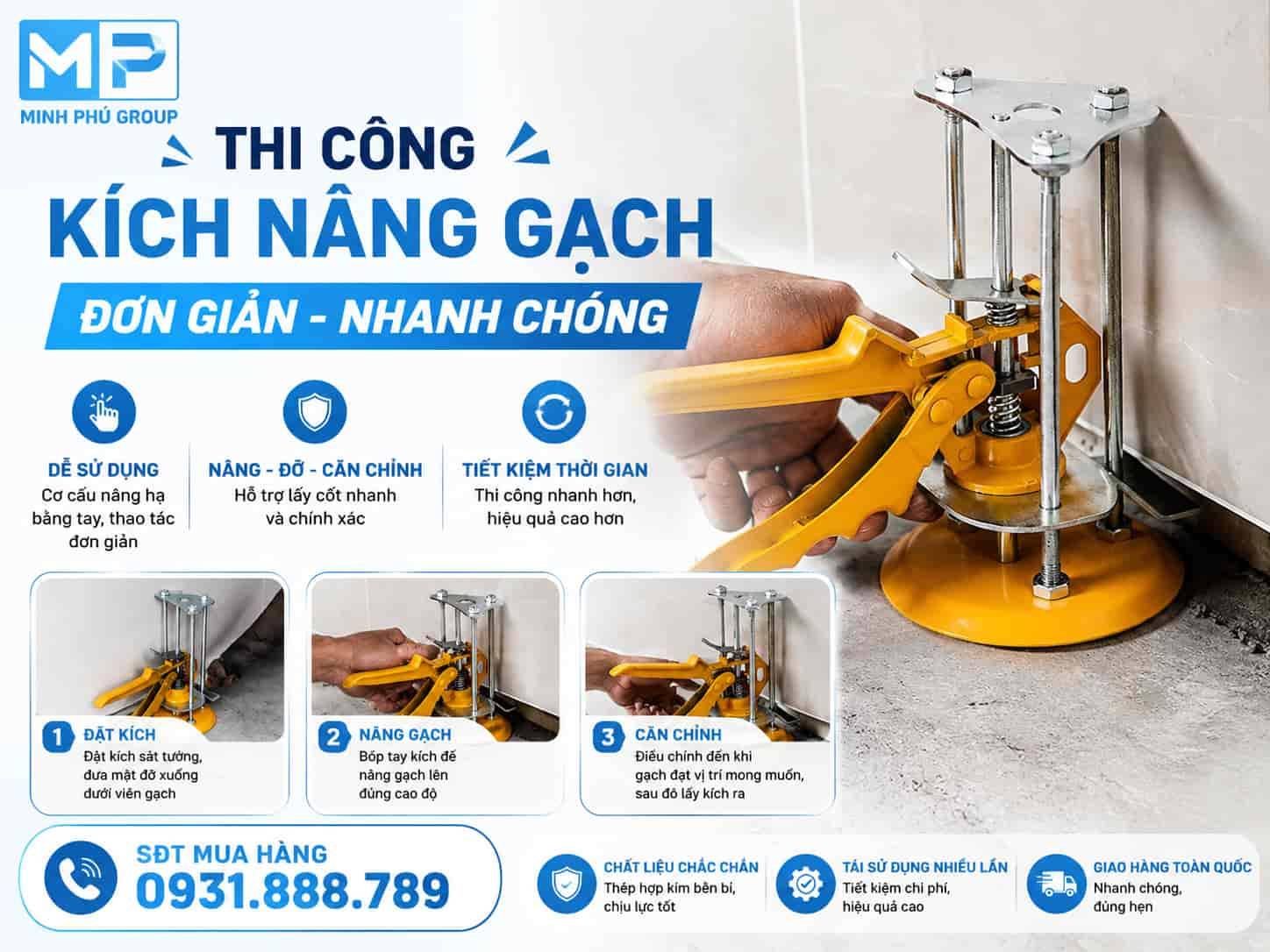 Kích kê gạch ốp tường – Con đội gạch ốp tường