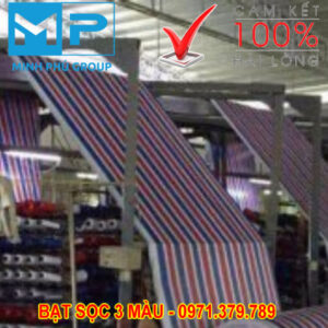 Dây chuyền sản xuất bạt sọc 3 màu khổ 4mx50m tại Minh Phú Group. Lh 0971.379.789