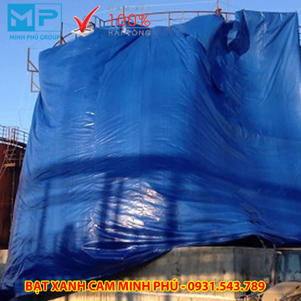 Bạt xanh cam 6mx50m Minh Phú che phủ công trường - Liên hệ đặt hàng 0971.379.789 - 0931.543.789
