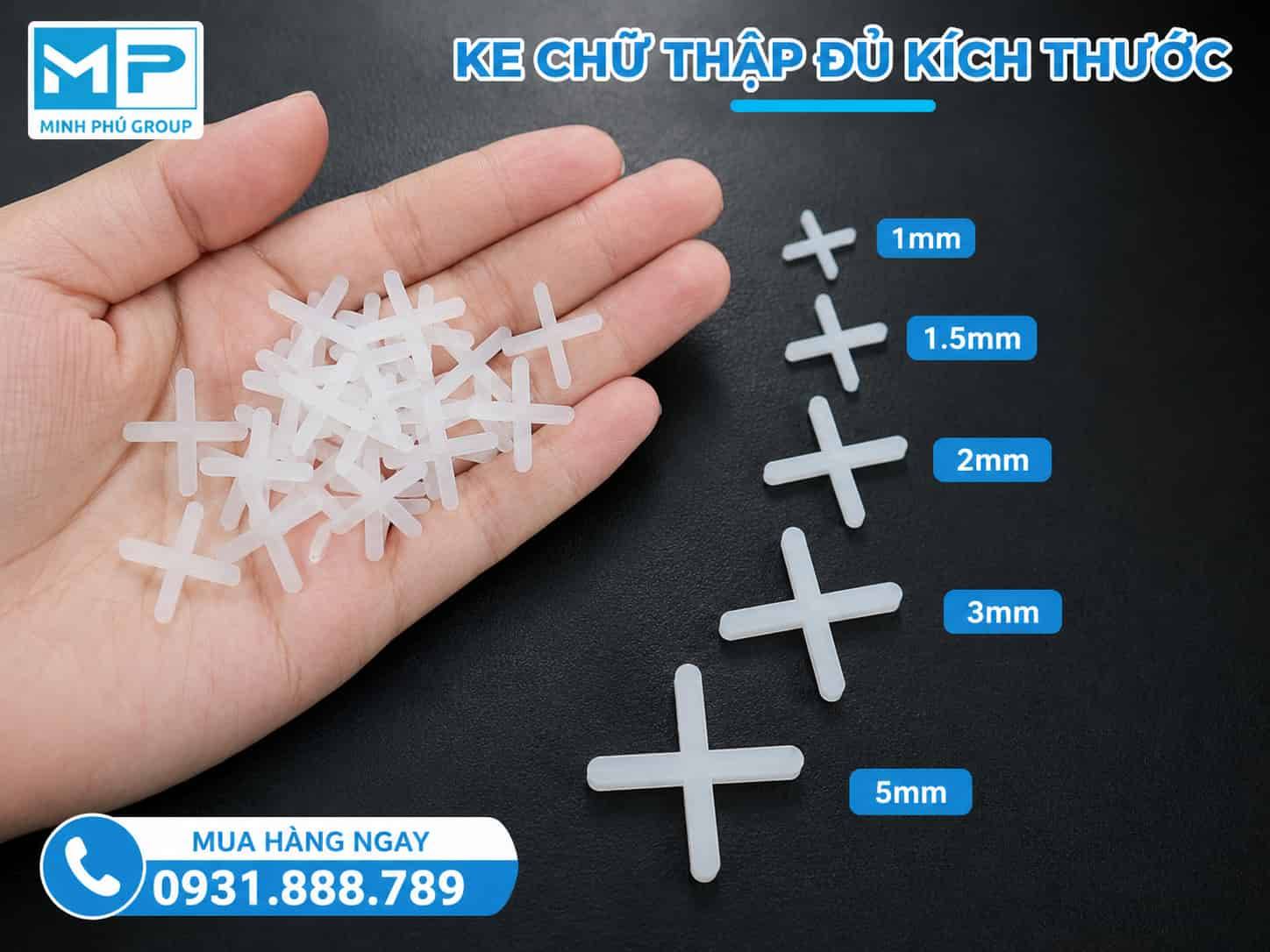 Ke Chữ Thập Ốp Lát Gạch Đủ Loại 1mm, 1.5mm, 2mm, 3mm, 5mm