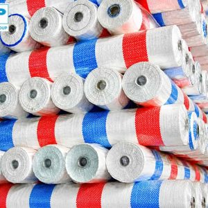 Bạt sọc 3 màu khổ 4mx50m che công trình
