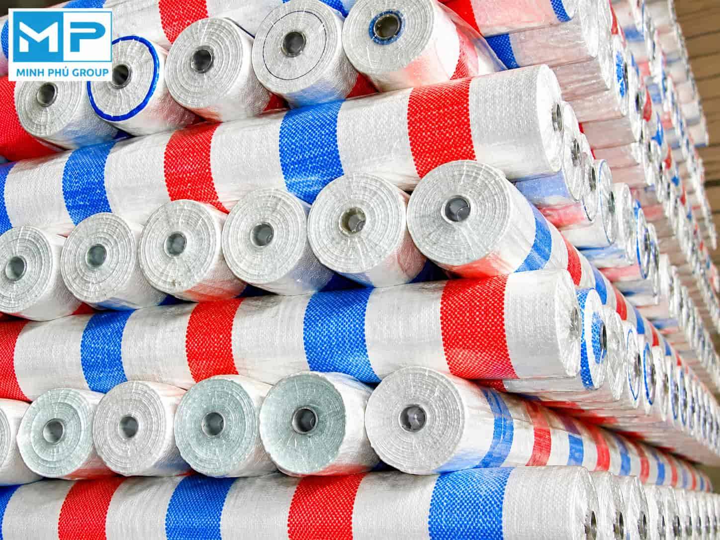 Bạt sọc 3 màu khổ 4mx50m che công trình