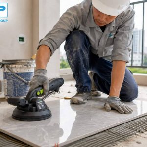 Thi công máy rung ốp lát gạch