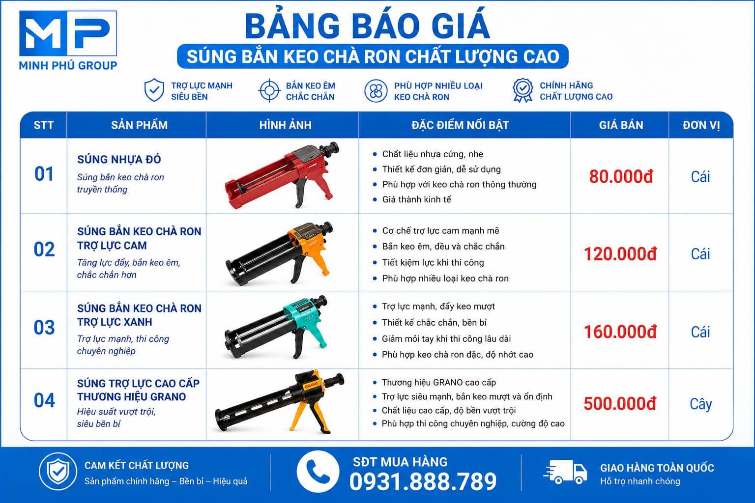 Súng bắn keo chà ron 2 thành phần | Tổng kho giá sỉ