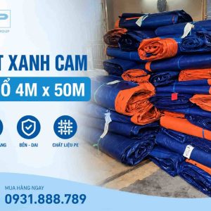 Bạt xanh cam khổ 4m
