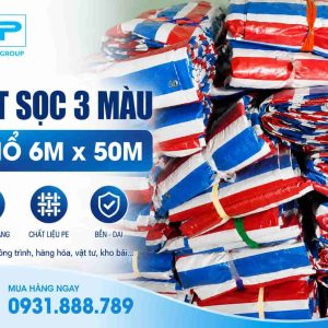 Bạt Sọc Khổ 6m x 50m – Bạt Sọc 3 Màu