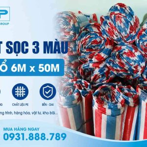 Bạt sọc 3 màu khổ 6m