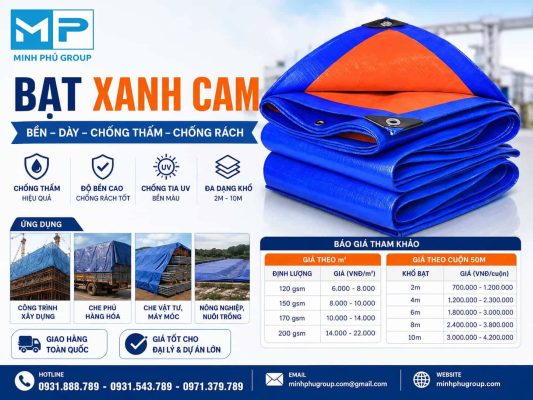 Giá bạt xanh cam tại Minhphugroup