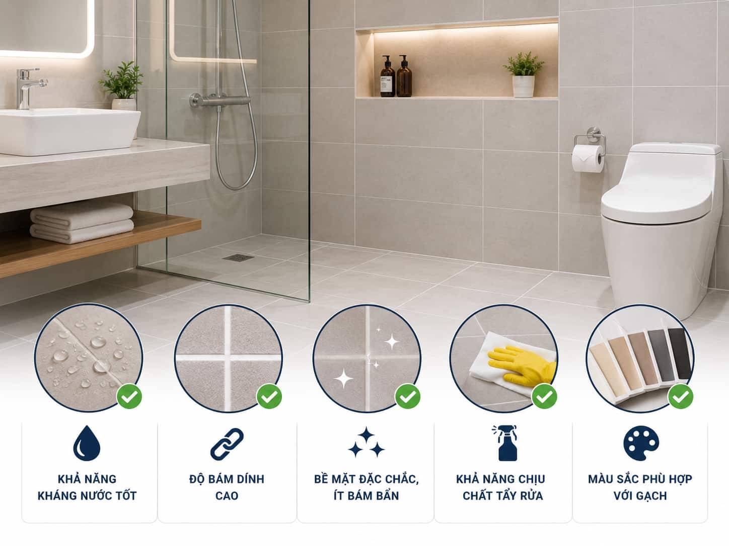 Tiêu chí chọn keo chà ron nhà tắm