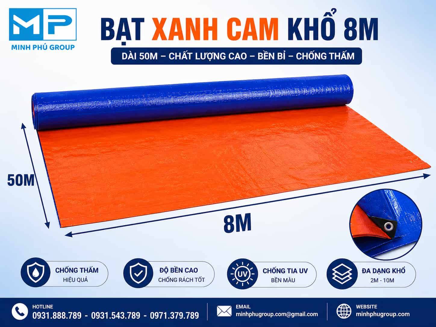 Giá Bạt Xanh Cam Mới Nhất 2026 | Báo Giá Khổ 4m, 6m, 8m, 10m
