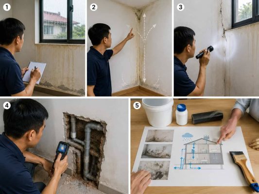 Tường bị thấm nước phải làm sao