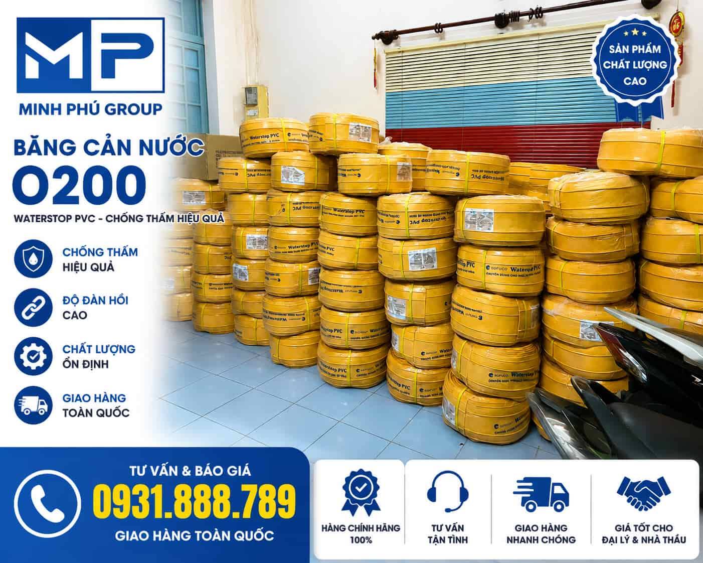 Băng Cản Nước O200 – Waterstop PVC Chống Thấm Khe Co Giãn