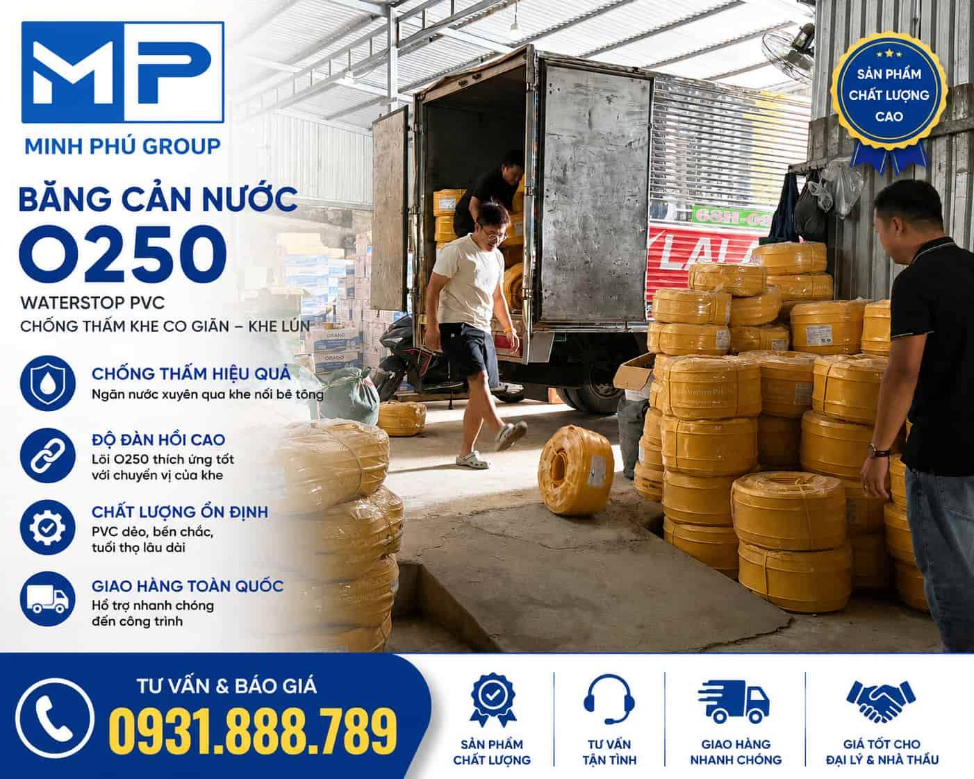 Băng Cản Nước O250 PVC – Waterstop Bản Rộng 250mm