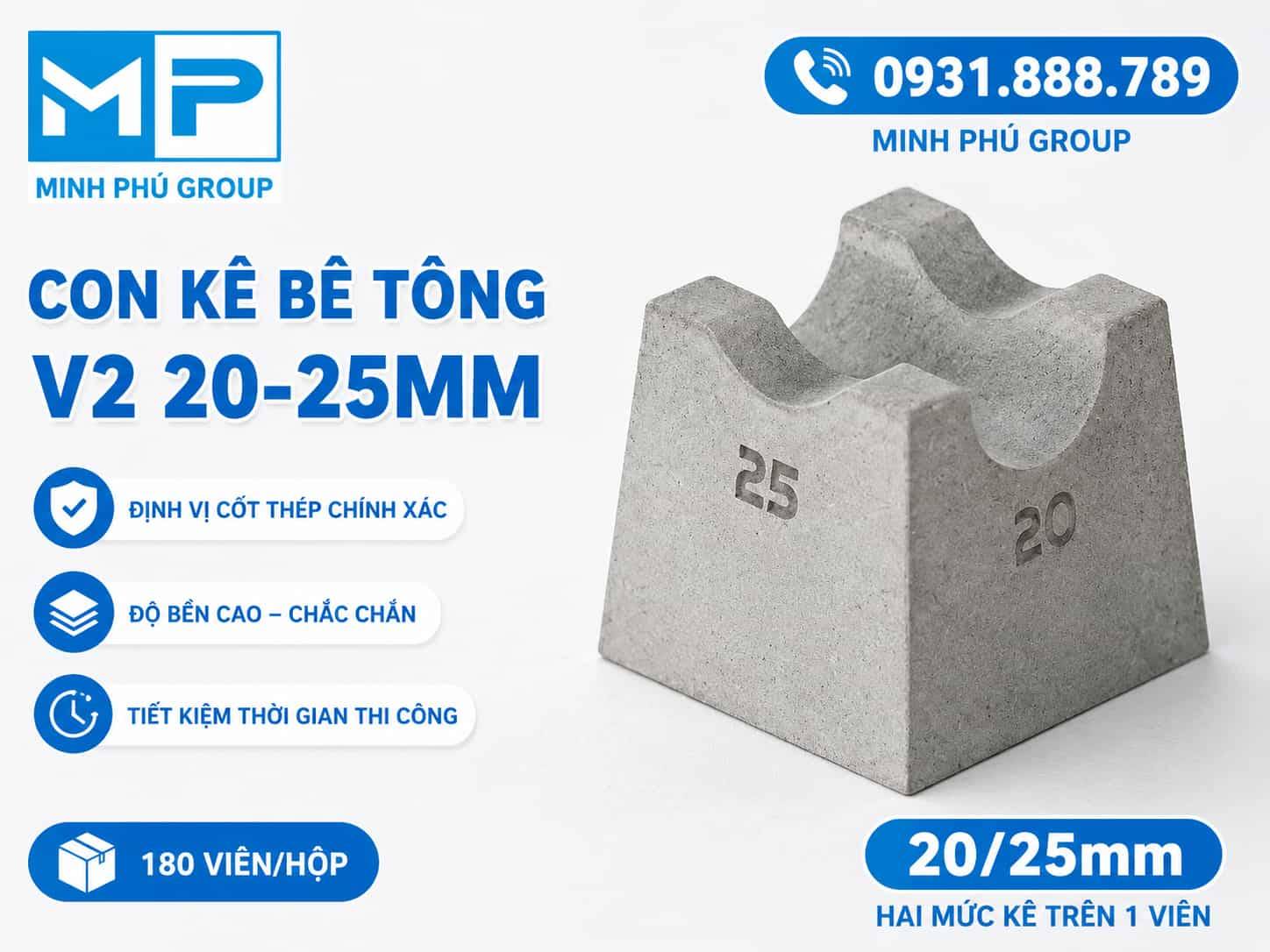 Con Kê Bê Tông V2 20/25mm – Viên Kê Bê Tông V2