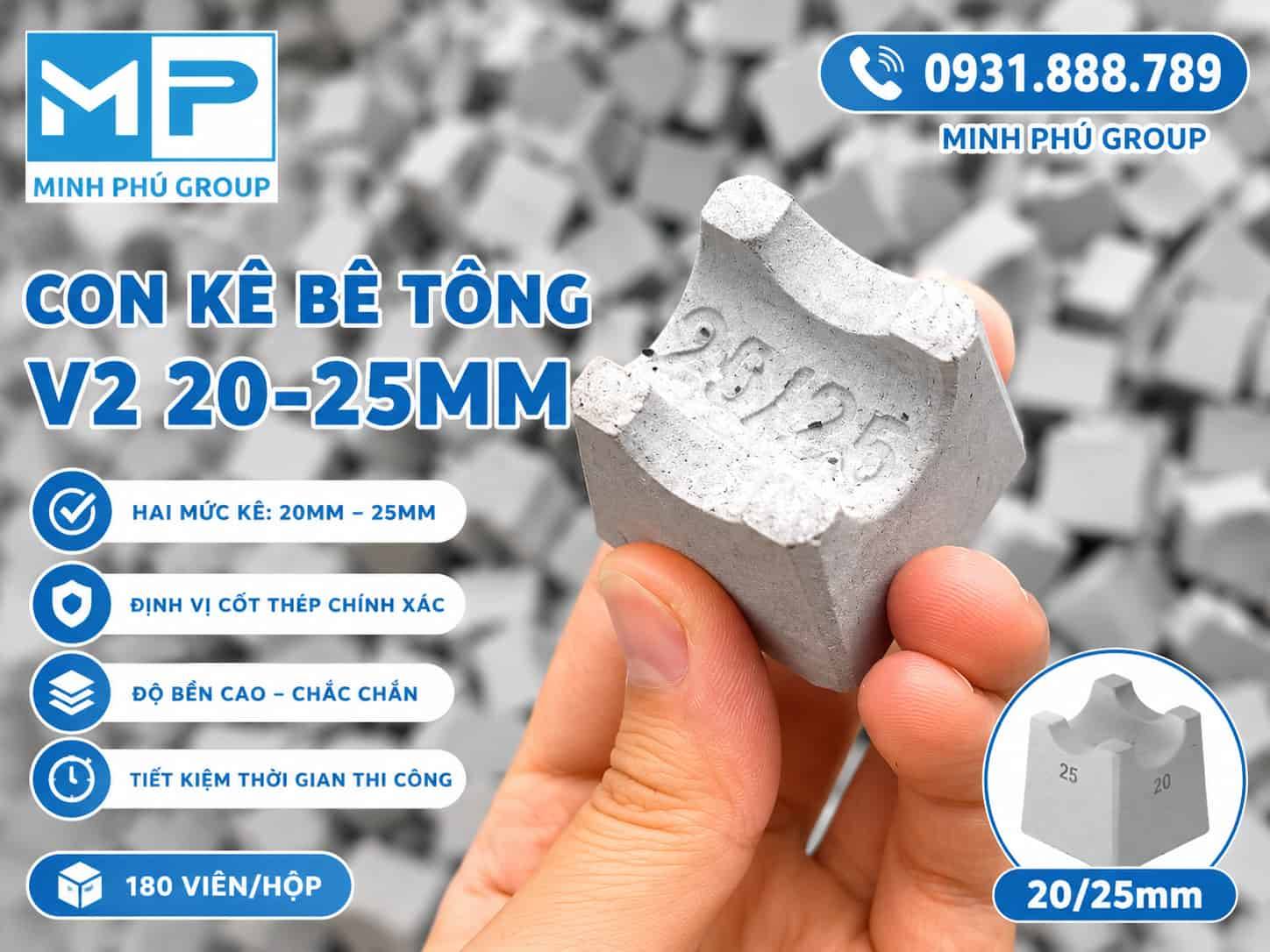 Con Kê Bê Tông V2 20/25mm – Viên Kê Bê Tông V2