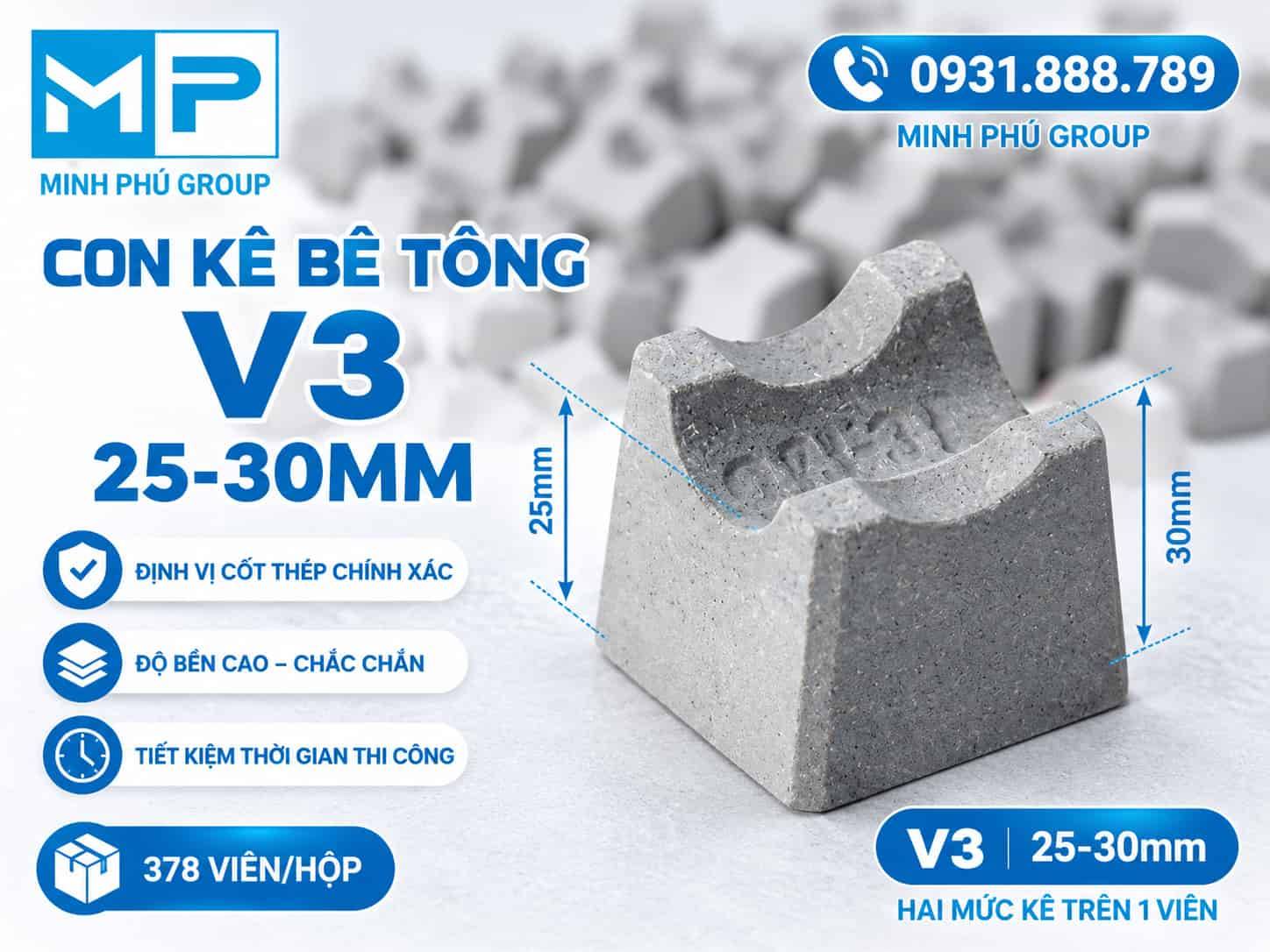 Con Kê Bê Tông V3 25/30mm – Con Kê Bê Tông 3cm