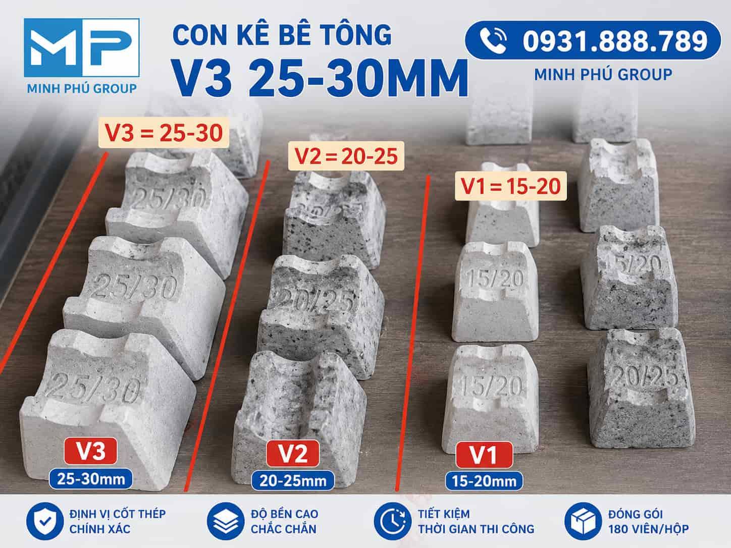 Con Kê Bê Tông H6 – Con Kê Thép Sàn Lớp Trên 60mm