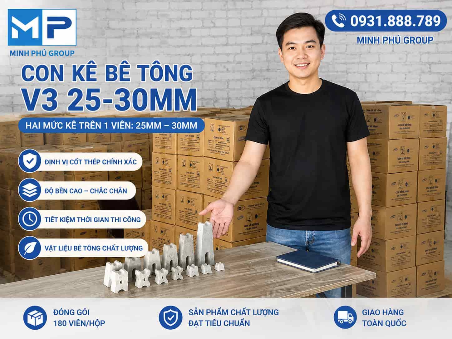 Con Kê Bê Tông V3 25/30mm – Con Kê Bê Tông 3cm