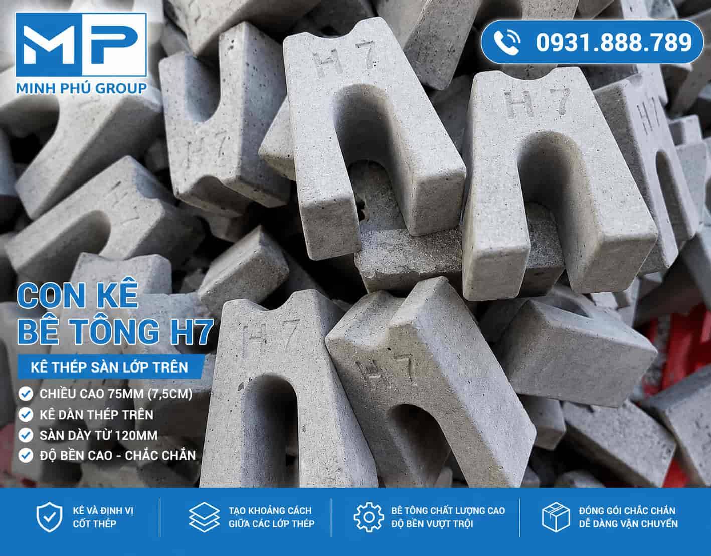Con Kê Bê Tông H7 – Con Kê H7 75mm Kê Thép Sàn Lớp Trên