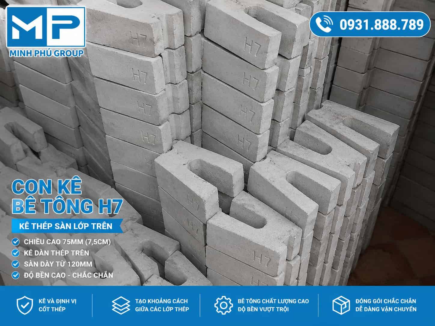 Con Kê Bê Tông H7 – Con Kê H7 75mm Kê Thép Sàn Lớp Trên