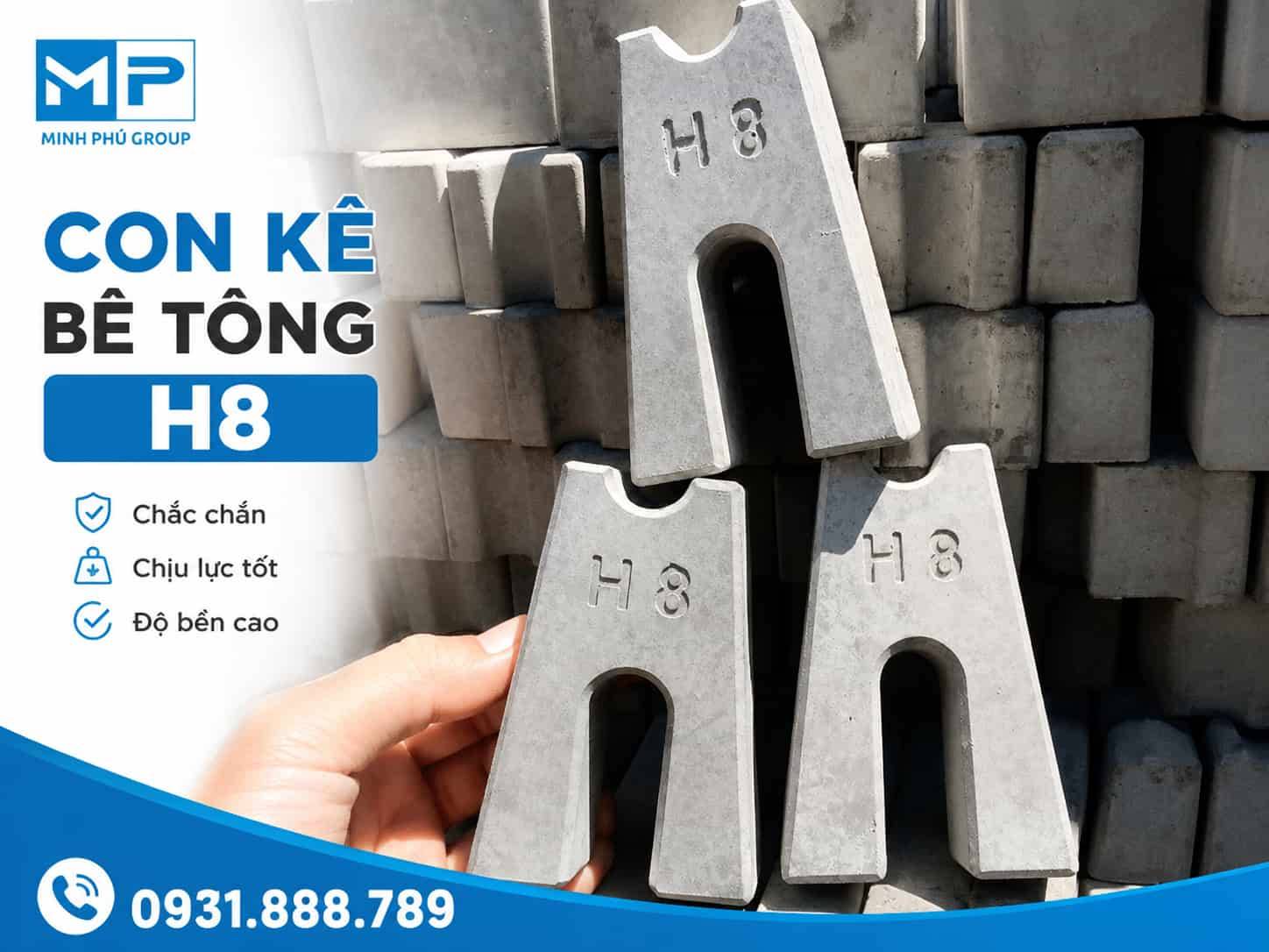 Con Kê Bê Tông H8, H9 – Kê Dàn Thép Trên 80mm, 90mm