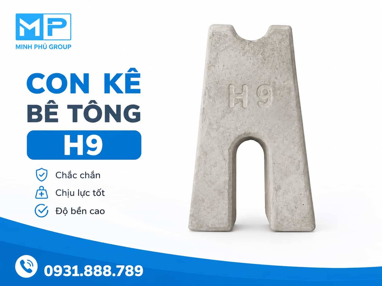 Con Kê Bê Tông H8, H9 – Kê Dàn Thép Trên 80mm, 90mm
