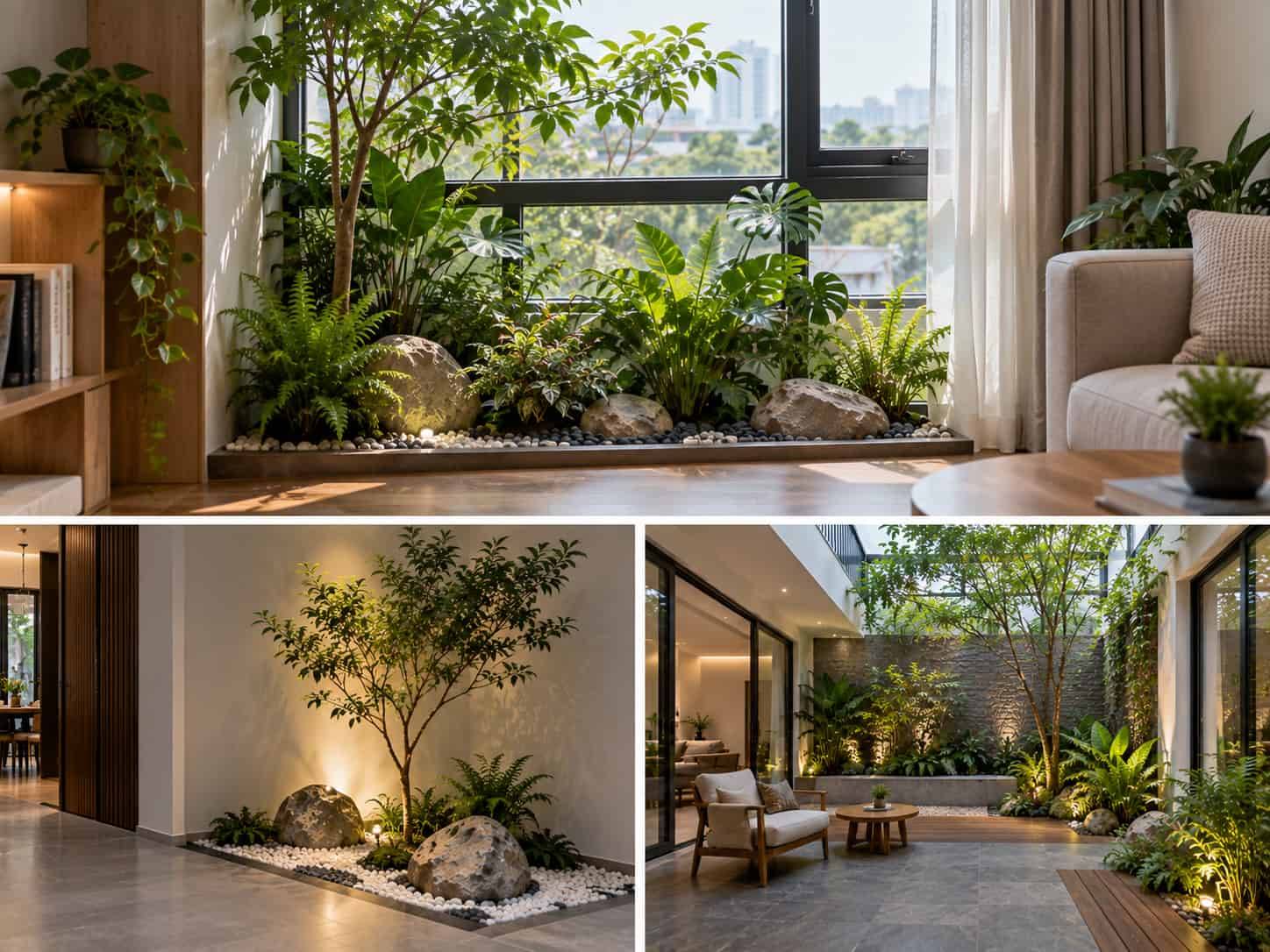 20 Ý Tưởng Tiểu Cảnh Trong Nhà Đẹp, Mini, Giếng Trời