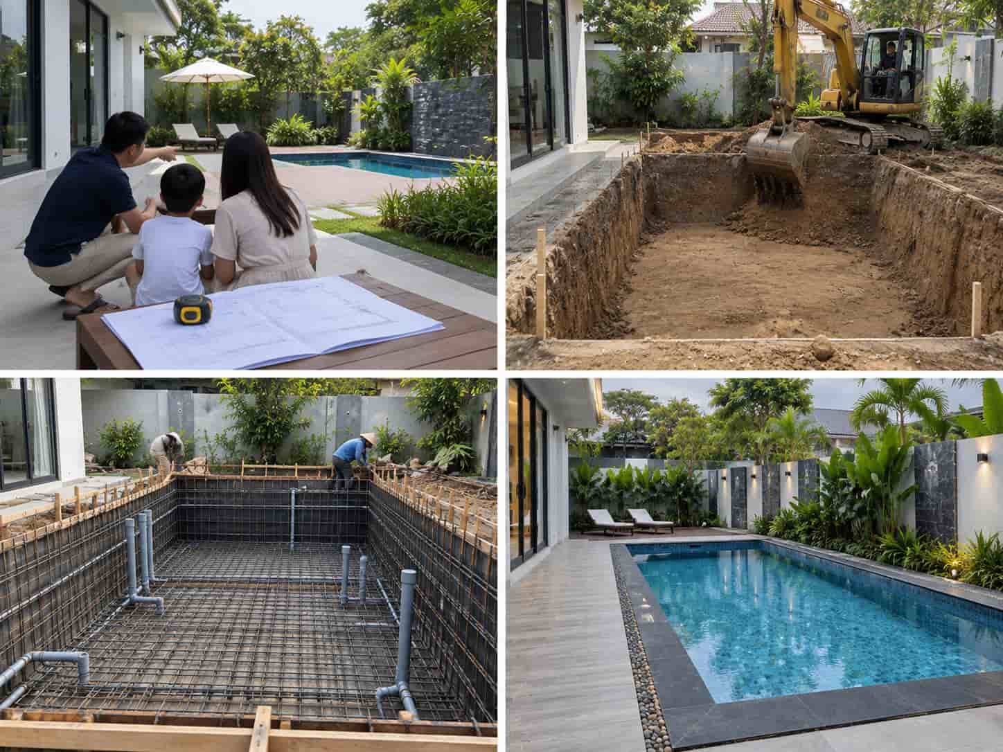 Cách Xây Hồ Bơi Đúng Kỹ Thuật: Quy Trình Thi Công Chi Tiết