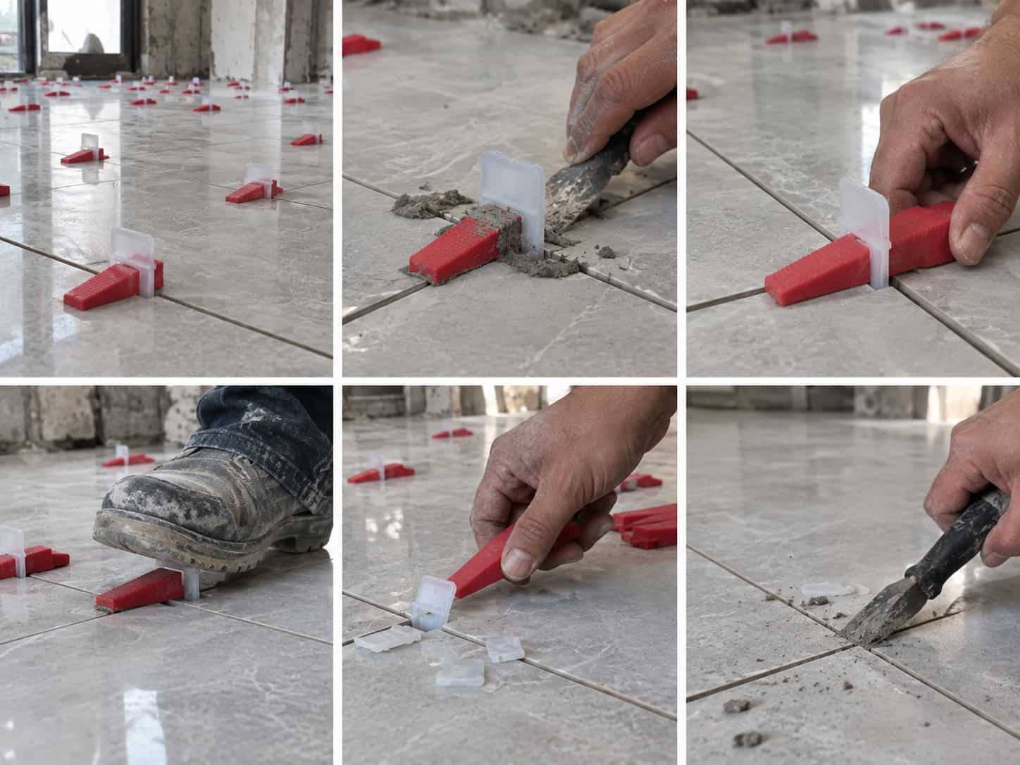 Cách tháo ke cân bằng gạch