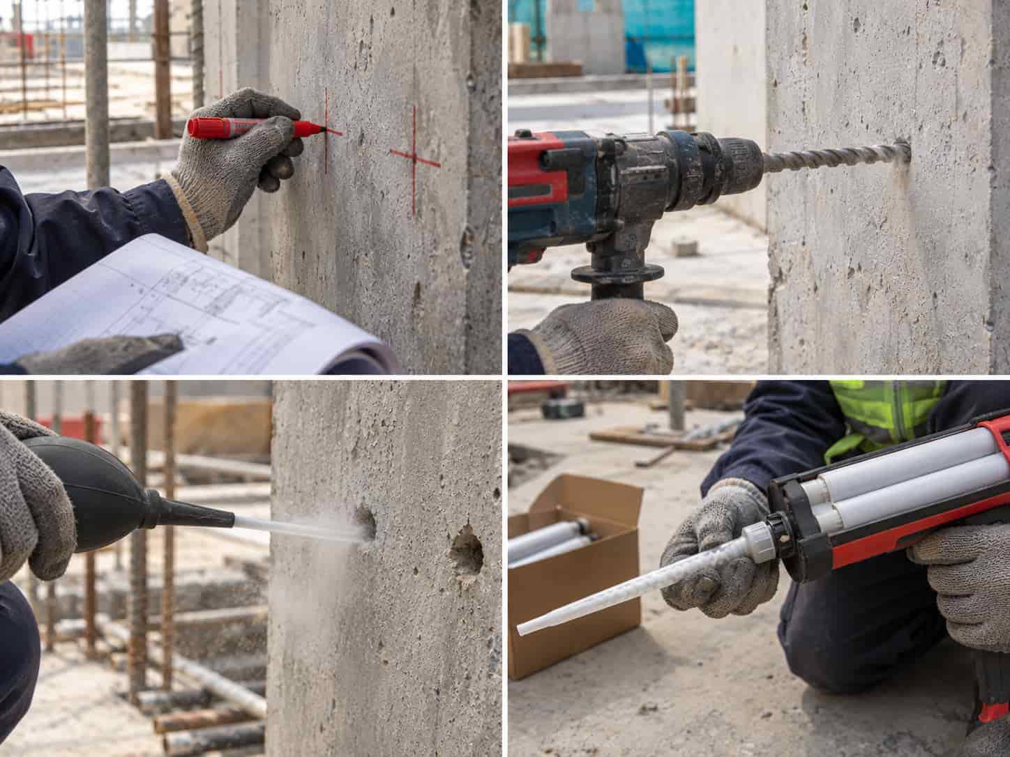 Hướng dẫn cách cấy thép vào bê tông
