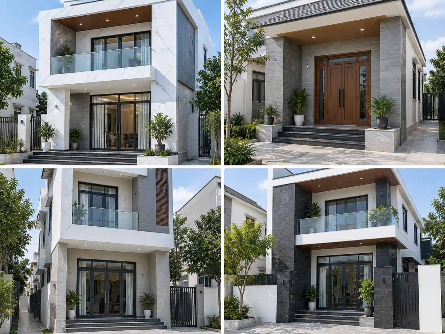 15 cách phối màu gạch ốp tường mặt tiền đẹp, hài hòa