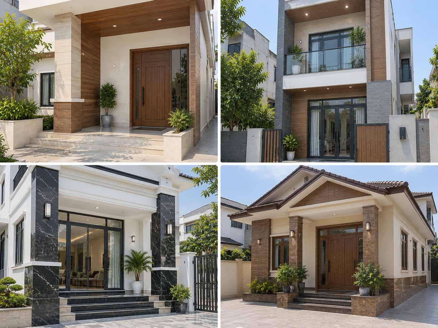 15 cách phối màu gạch ốp tường mặt tiền đẹp, hài hòa