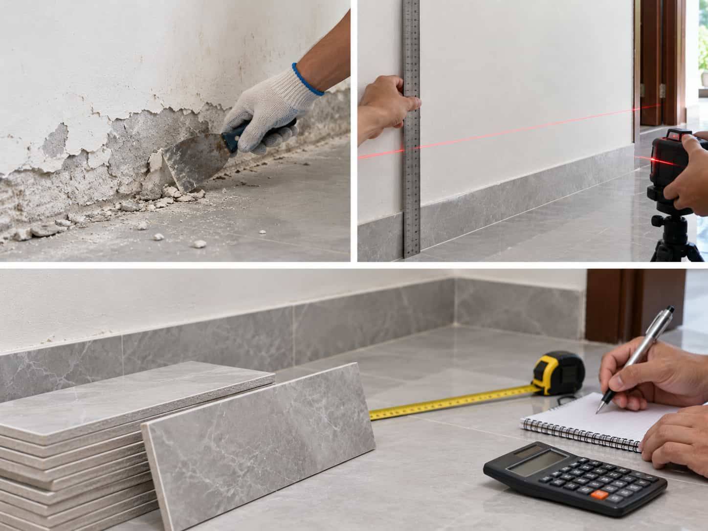 Cách ốp gạch chân tường qua 7 bước