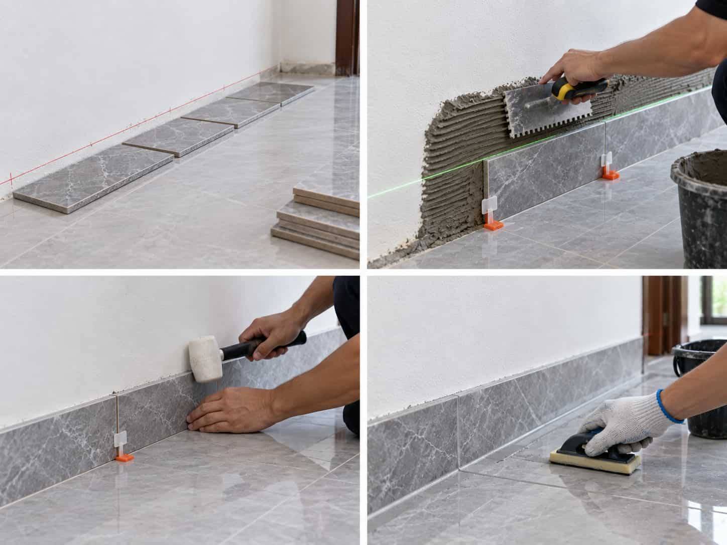 Cách ốp gạch chân tường đúng kỹ thuật, đẹp và bền