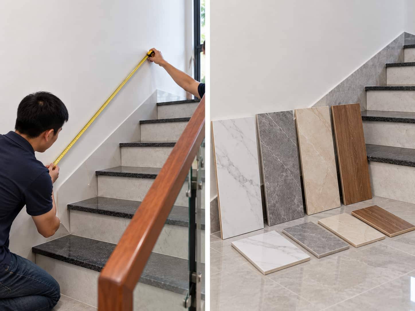 Hướng dẫn cách ốp gạch tường cầu thang từng bước