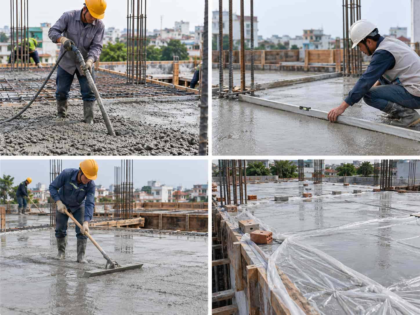 Cách đổ trần nhà bê tông
