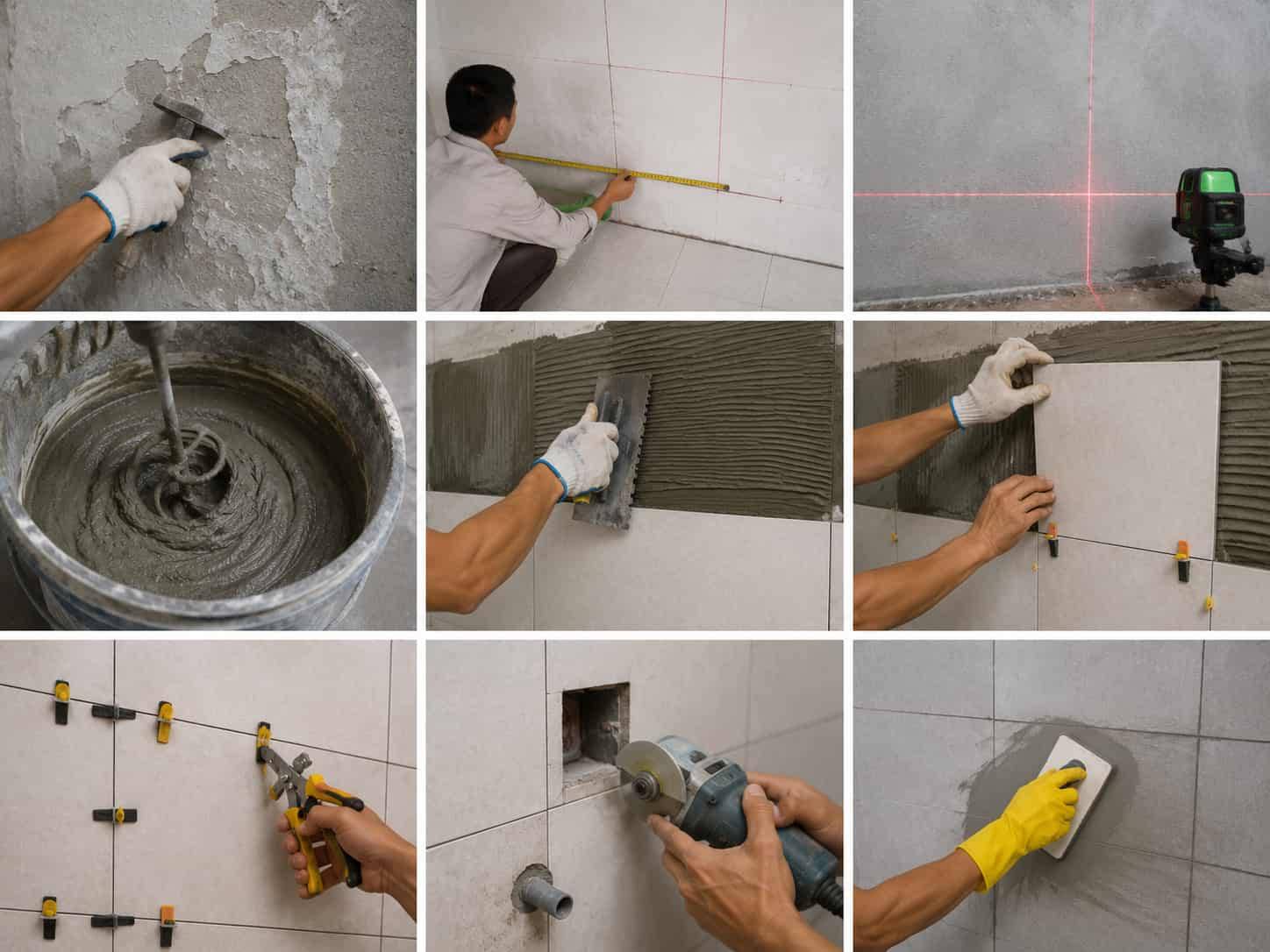 Cách ốp gạch tường gồm những bước nào