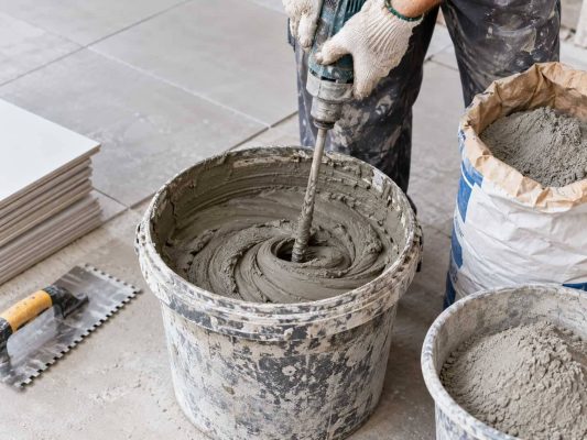Keo dán gạch có trộn với xi măng